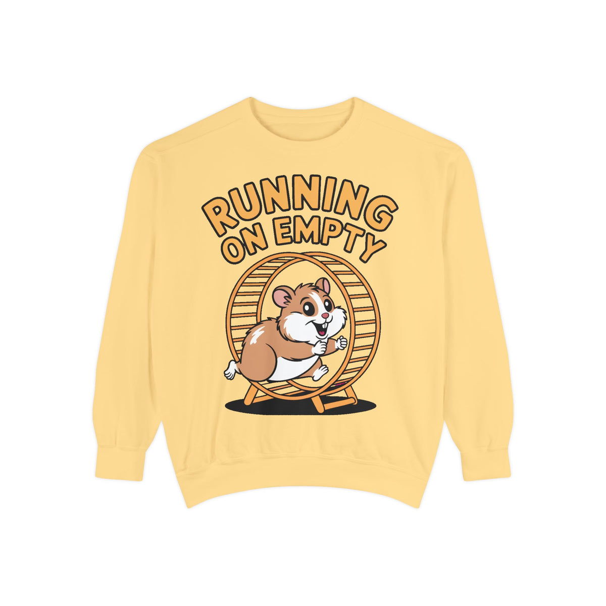 Running On Empty Hamster Sweatshirt, Funny Tired Hamster Crewneck, Cute Exhausted Wheel Shirt, Burnout Gift for Tired Mom Dad