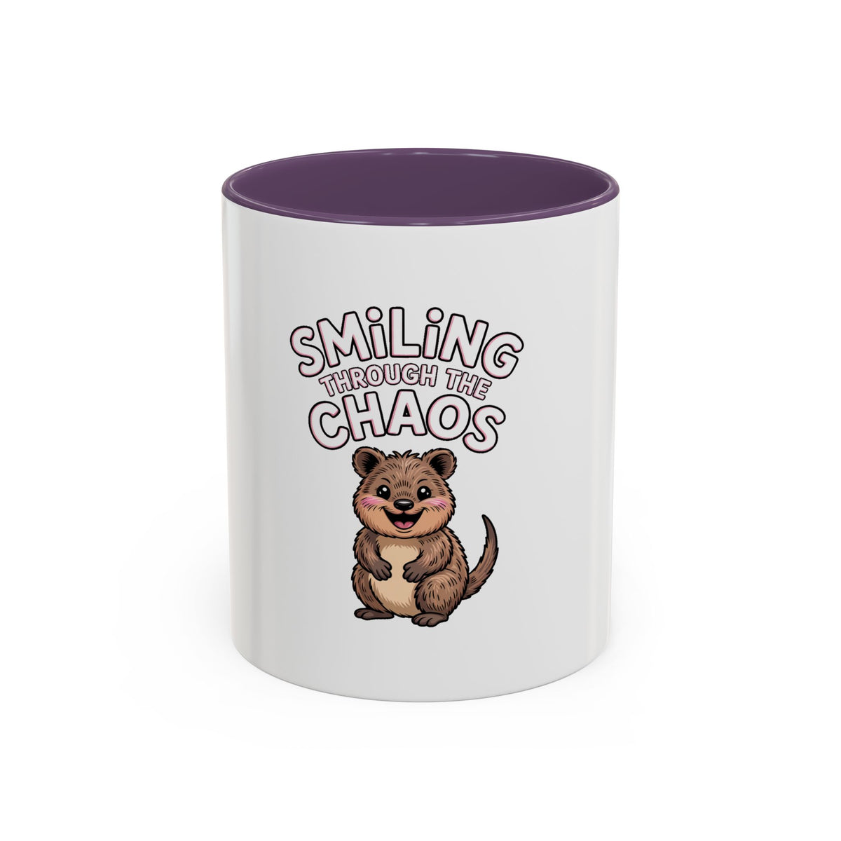 Smiling Through The Chaos Quokka Mug, Funny Cute Quokka Coffee Cup, Positive Vibes Mug, Chaotic Mom Life Gift, Cute Animal Lover Mug