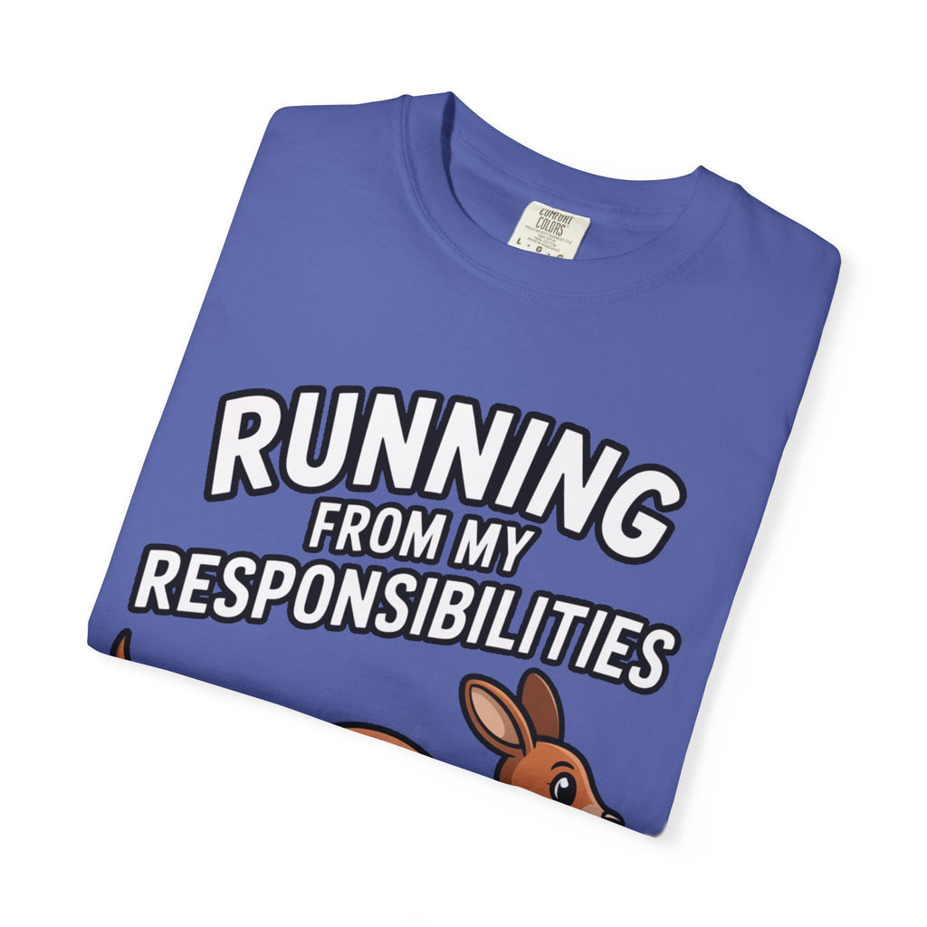 Funny Kangaroo Shirt, Running From My Responsibilities T-Shirt, Sarcastic Adulting Tee, Funny Gift for Procrastinators