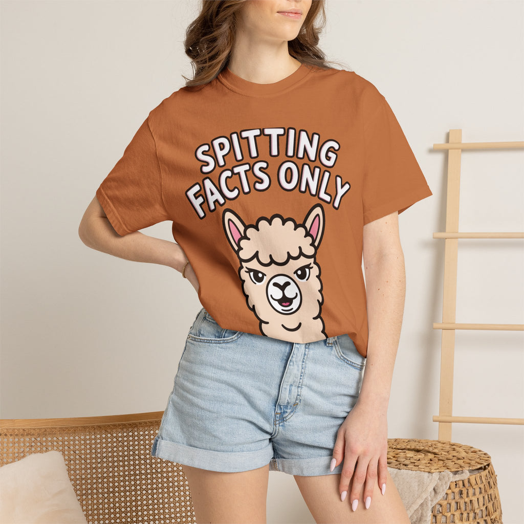 Funny Alpaca Shirt, Spitting Facts Only T-Shirt, Sassy Alpaca Tee, Cute Alpaca Lover Gift, Funny Animal Graphic Shirt