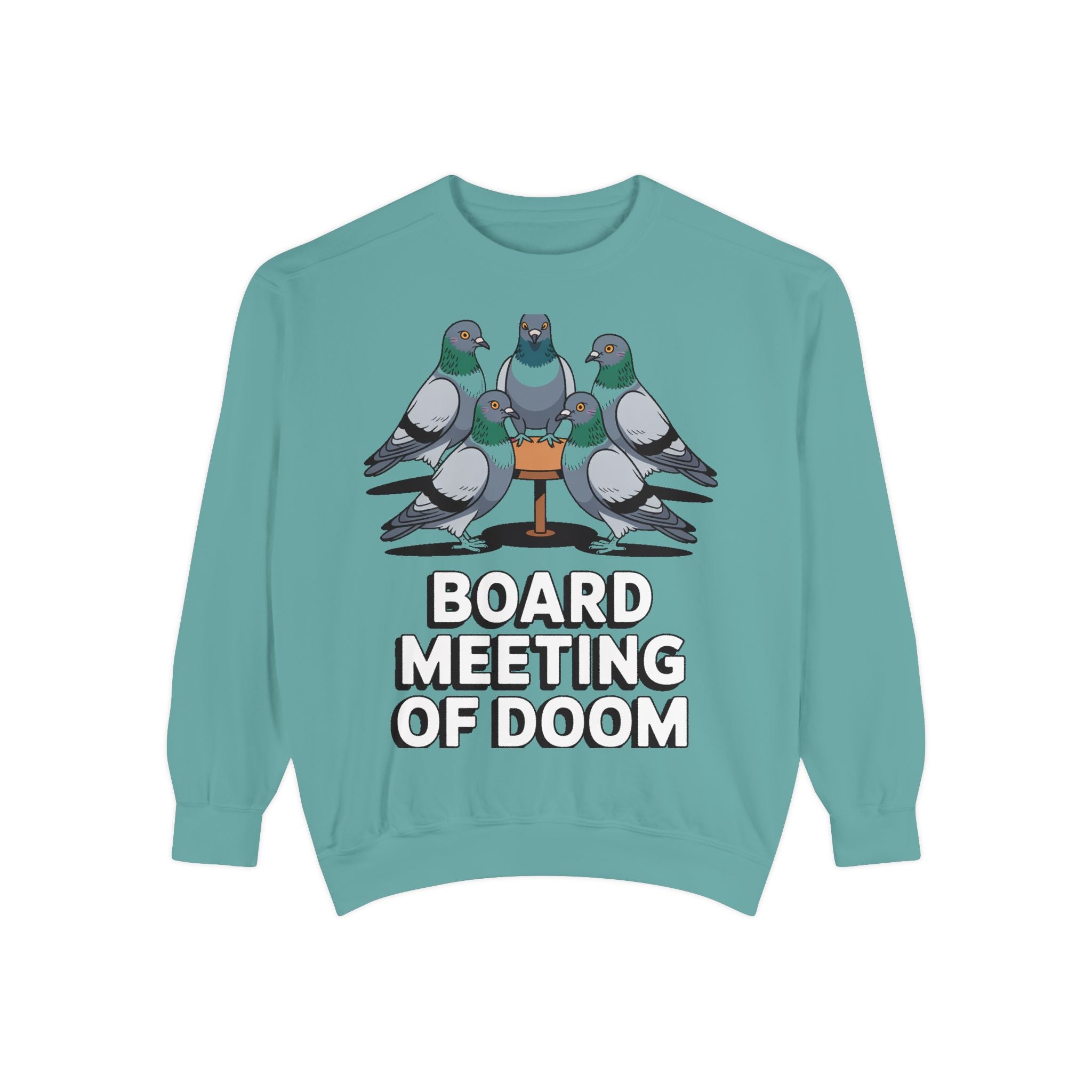 Funny Pigeon Sweatshirt, Board Meeting Of Doom Crewneck, Office Humor Bird Gift, Funny Coworker Sweater