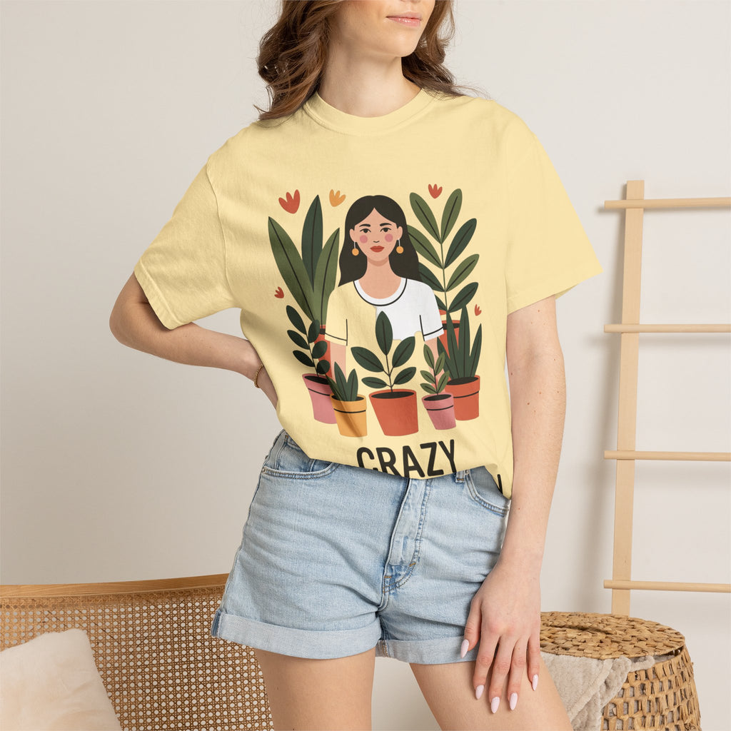 Crazy Plant Lady Shirt, Cute Plant Lover T-Shirt, Botanical Illustration Tee, Funny Gardener Gift, Plant Mom Shirt for Women