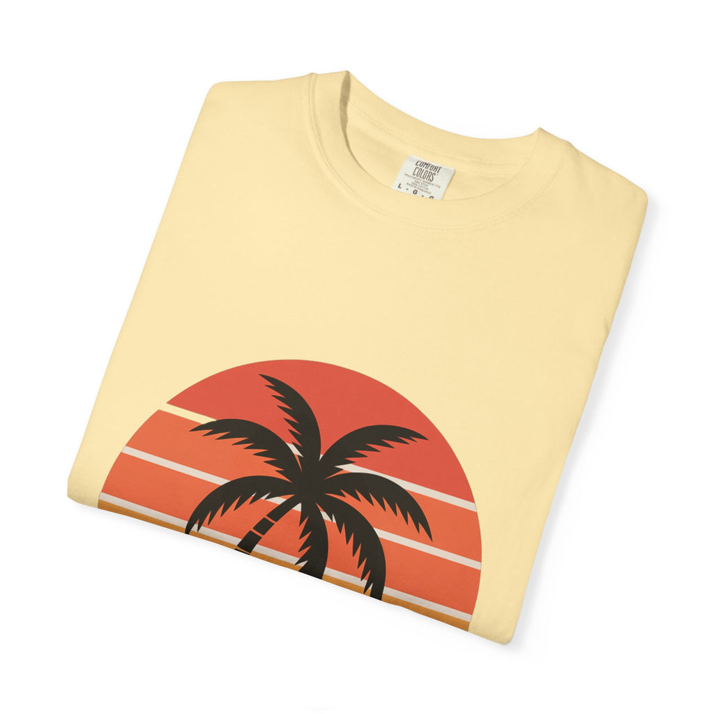 Salt Air Messy Hair Beach Shirt, Retro Sunset Badge T-Shirt, Vintage Palm Tree Wave Tee, Summer Vacation Gift