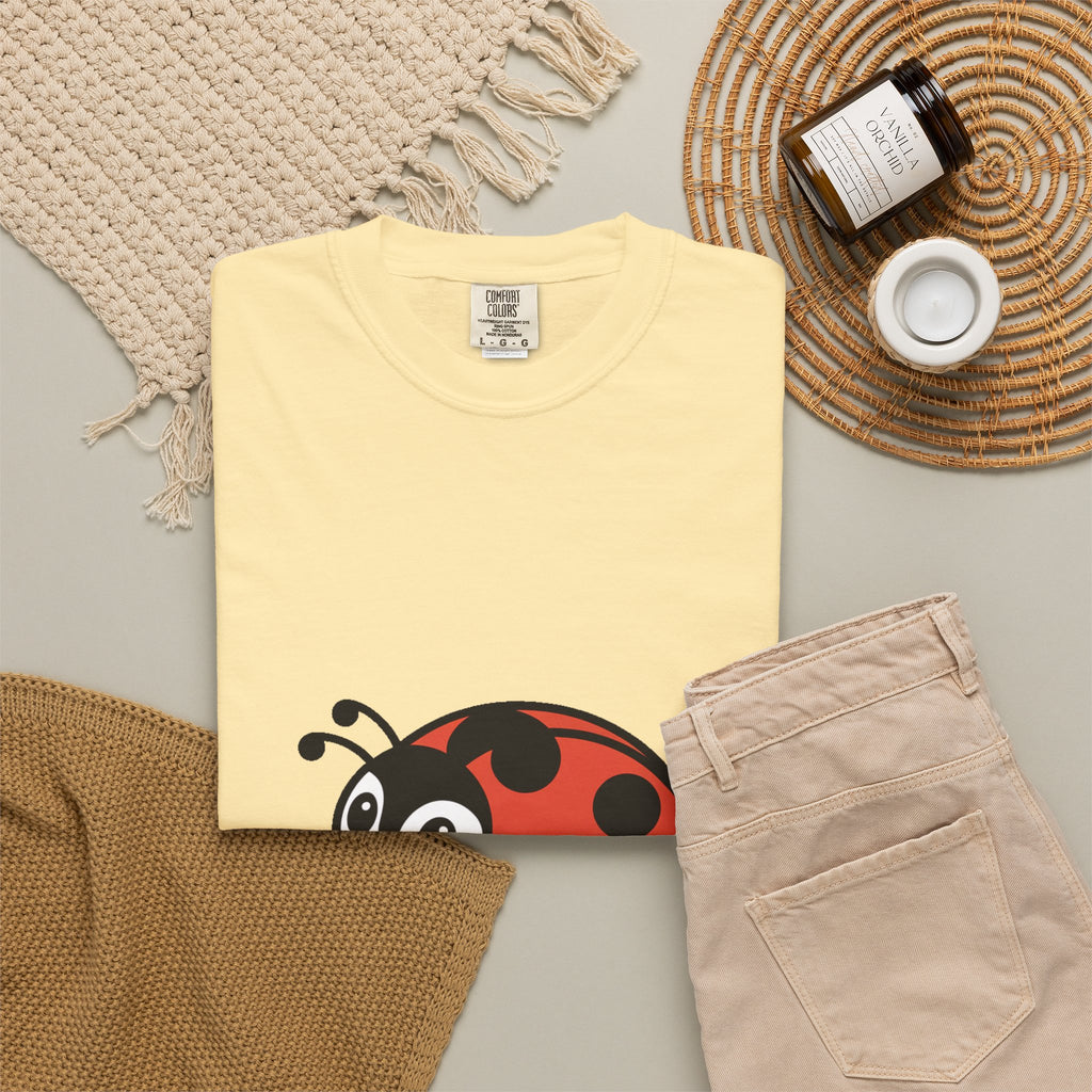 Cute Ladybug T-Shirt, Ladybug On A Leaf Shirt, Garden Bug Lover Gift, Nature Insect Graphic Tee, Kids Ladybug Shirt