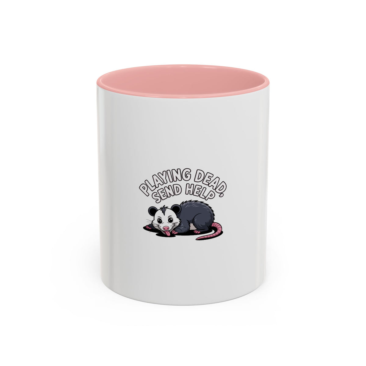 Funny Opossum Mug, Playing Dead Send Help Coffee Mug, Cute Cartoon Possum Gift, Sarcastic Animal Lover Mug