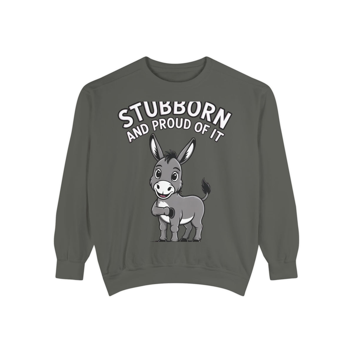 Stubborn Donkey Sweatshirt, Funny Donkey Crewneck, Stubborn And Proud Of It Shirt, Cute Farm Animal Gift, Embroidered Style Sweater