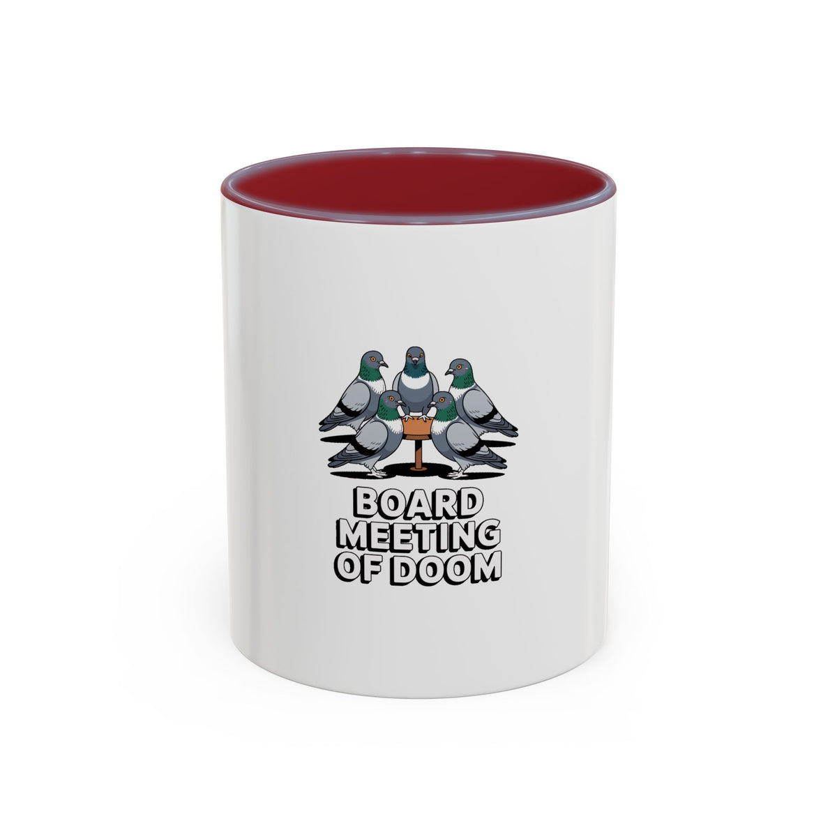 Funny Pigeon Mug, Board Meeting Of Doom Coffee Mug, Office Humor Bird Gift, Sarcastic Coworker Mug, Cute Cartoon Pigeon Cup