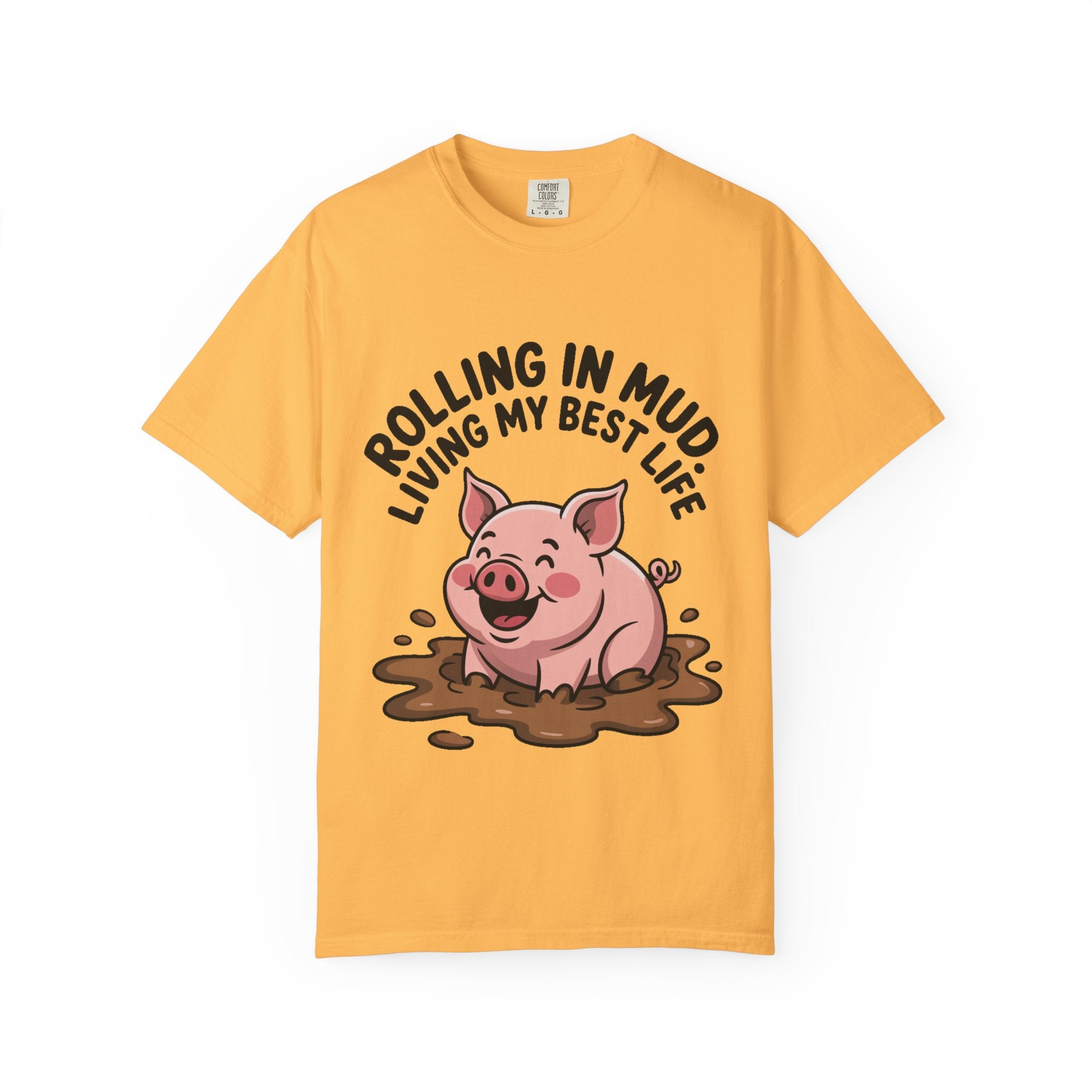 Living My Best Life Pig Shirt, Funny Pig Lover T-Shirt, Rolling In Mud Farm Animal Tee, Cute Pig Graphic Gift