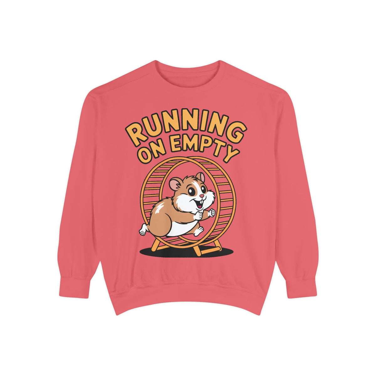 Running On Empty Hamster Sweatshirt, Funny Tired Hamster Crewneck, Cute Exhausted Wheel Shirt, Burnout Gift for Tired Mom Dad