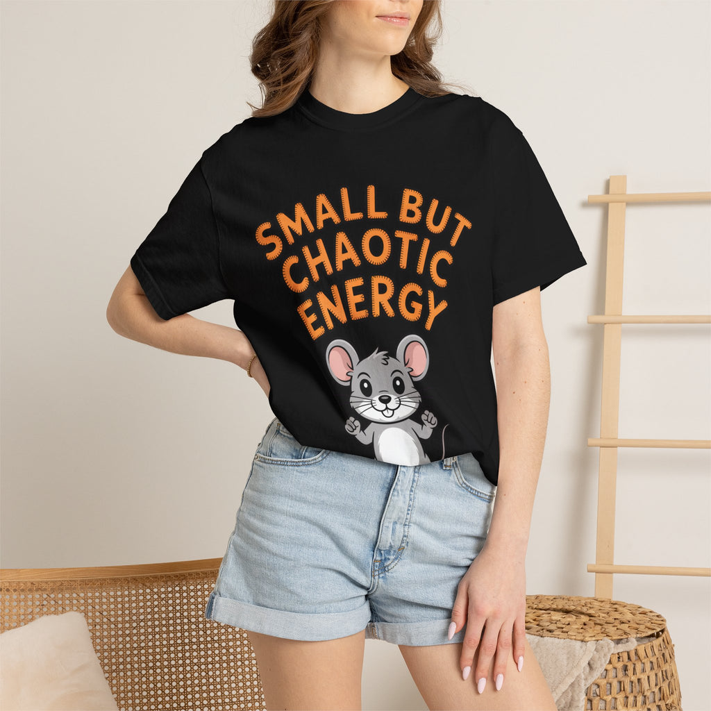 Small But Chaotic Energy Mouse Shirt, Funny Mouse T-Shirt, Cute Cartoon Animal Tee, Sarcastic Gift for Her
