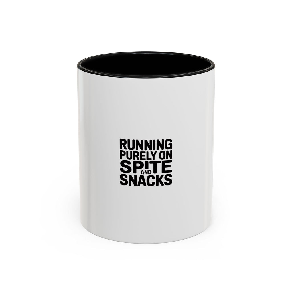 Running On Spite And Snacks Mug, Funny Sarcastic Coffee Mug, Bold Typography Mug, Snarky Gift for Coworker or Friend