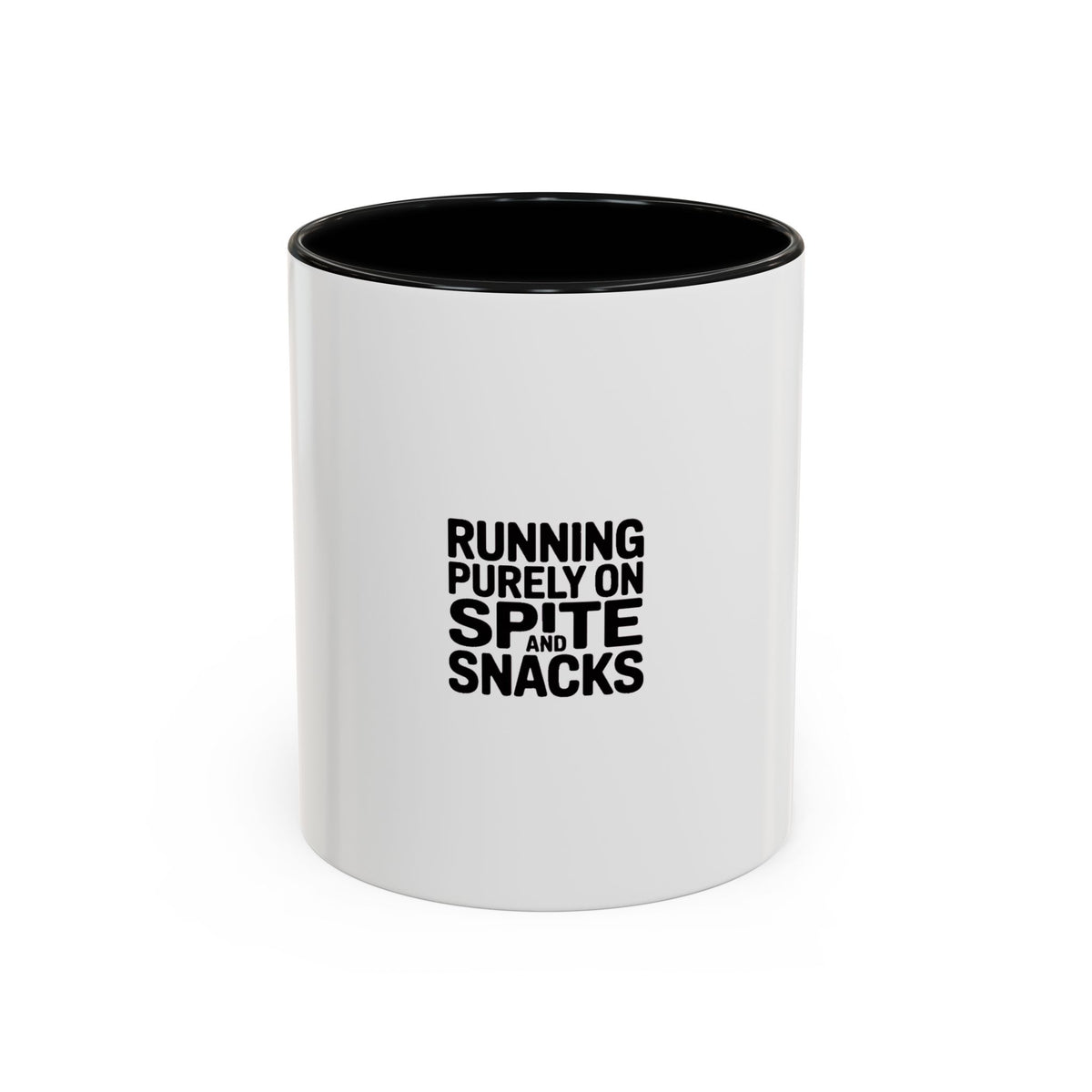 Running On Spite And Snacks Mug, Funny Sarcastic Coffee Mug, Bold Typography Mug, Snarky Gift for Coworker or Friend