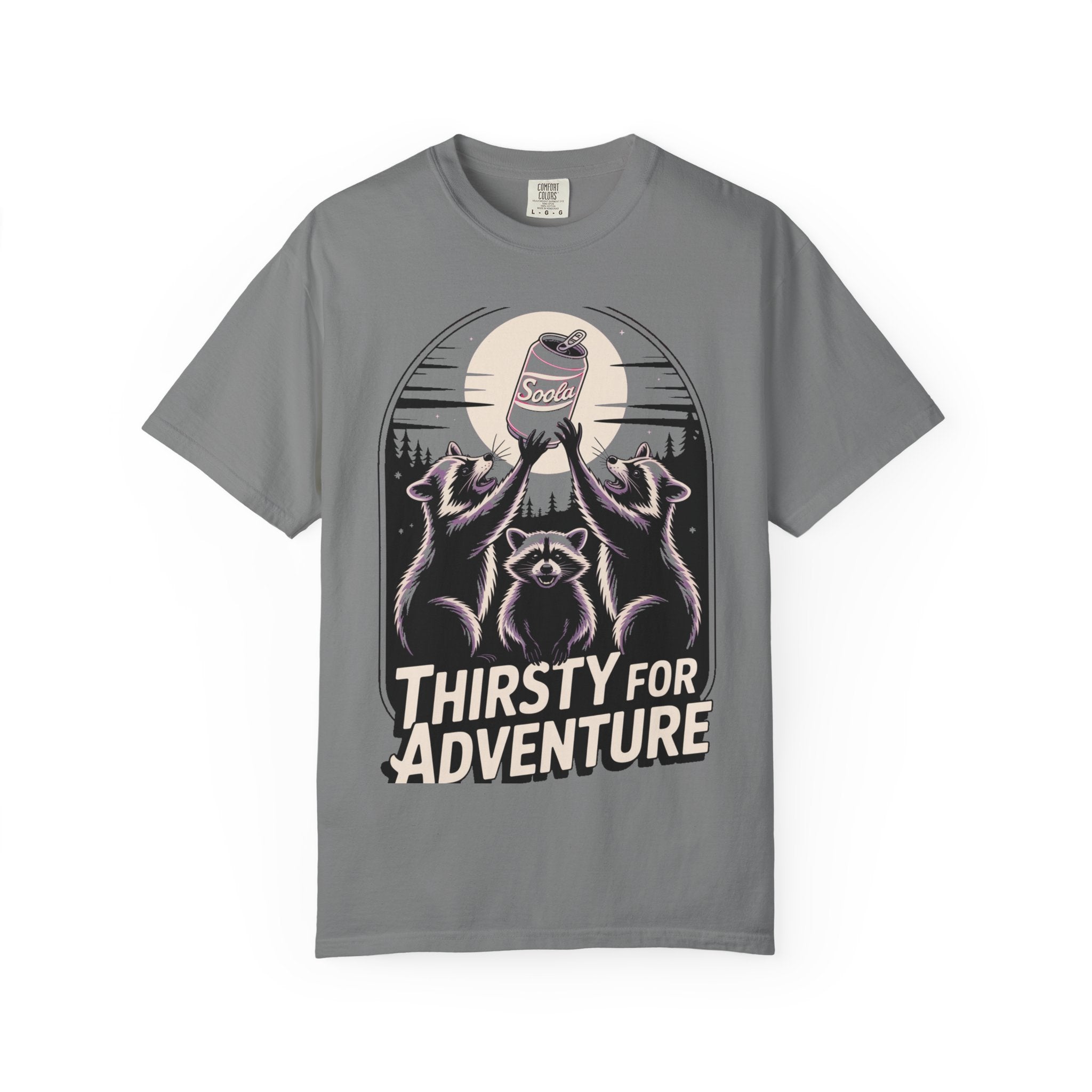 Thirsty For Adventure Raccoons Shirt, Funny Vintage Raccoon T-Shirt, Retro Soda Poster Tee, Camping Gift