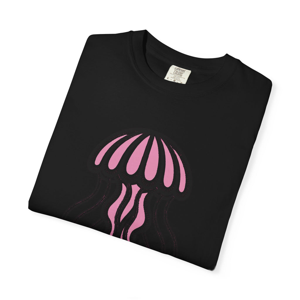 Cute Jellyfish T-Shirt, Glowing Jellyfish Graphic Tee, Ocean Lover Gift, Garment-Dyed Unisex Shirt for Beach and Aquarium Fans