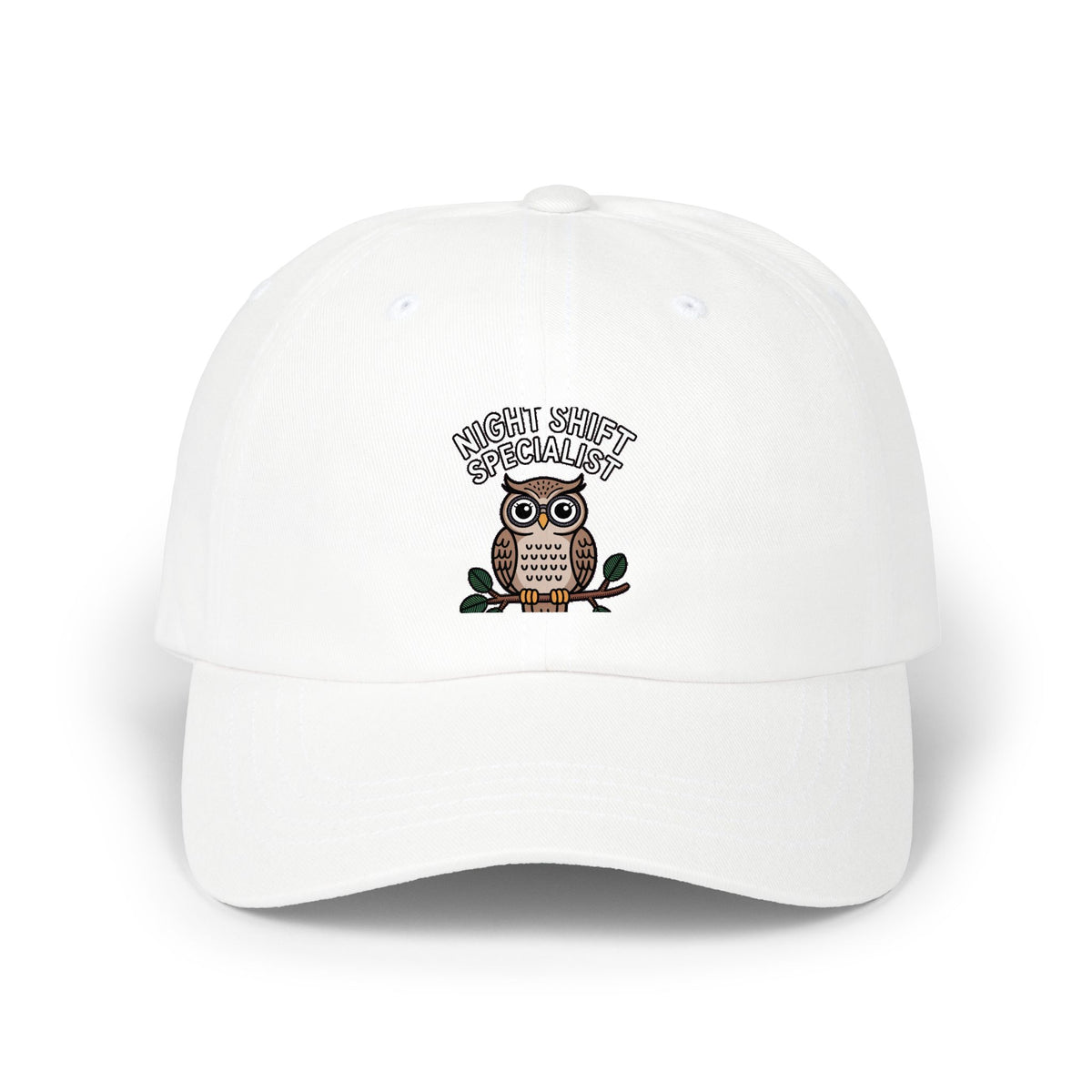 Night Shift Owl Dad Cap, Funny Night Shift Specialist Hat, Cute Owl Embroidered Patch Style Cap, Gift for Nurse Night Owl Worker