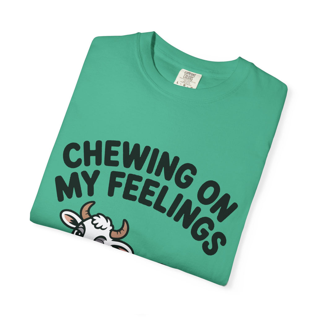 Chewing On My Feelings Cow Shirt, Funny Cow T-Shirt, Cute Cartoon Cow Tee, Sarcastic Farm Animal Gift, Mental Health Humor Shirt