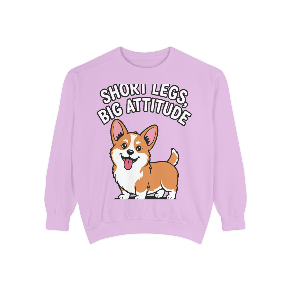 Short Legs Big Attitude Corgi Sweatshirt, Funny Corgi Crewneck, Cute Dog Lover Gift, Embroidered Patch Style Corgi Sweater