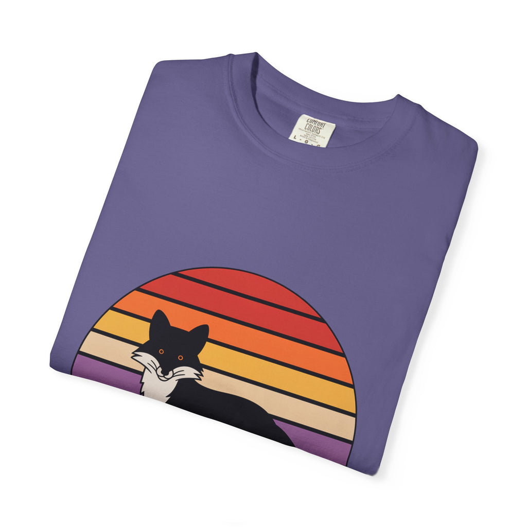 Retro Sunset Fox Badge T-Shirt