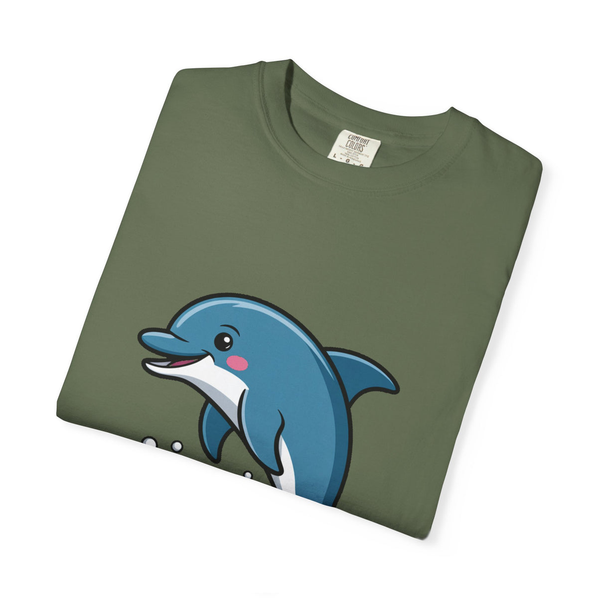 Cute Dolphin T-Shirt, Jumping Wave Dolphin Shirt, Ocean Lover Gift, Garment Dyed Unisex Tee, Beach Vacation Shirt