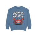 Funny Crab Sweatshirt, Sideways Is My Only Direction Crewneck, Cute Crab Lover Gift, Embroidered Patch Style Beach Sweatshirt