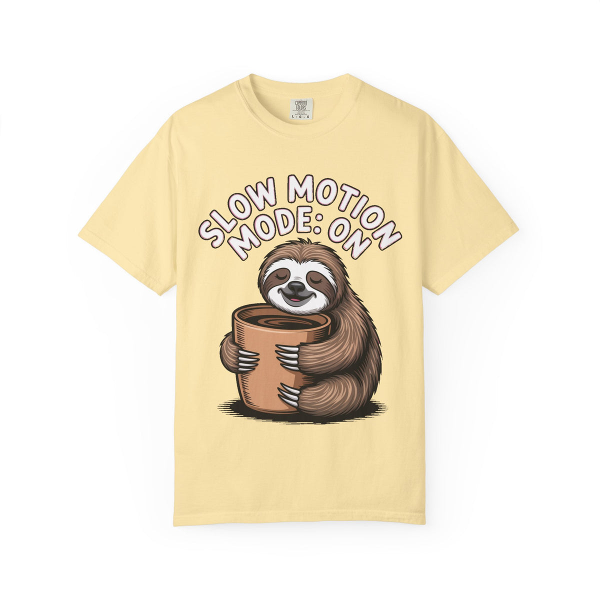 Slow Motion Sloth Shirt, Funny Coffee Lover T-Shirt, Cute Sloth Hugging Coffee Cup Tee, Sleepy Sloth Gift for Coffee Addict