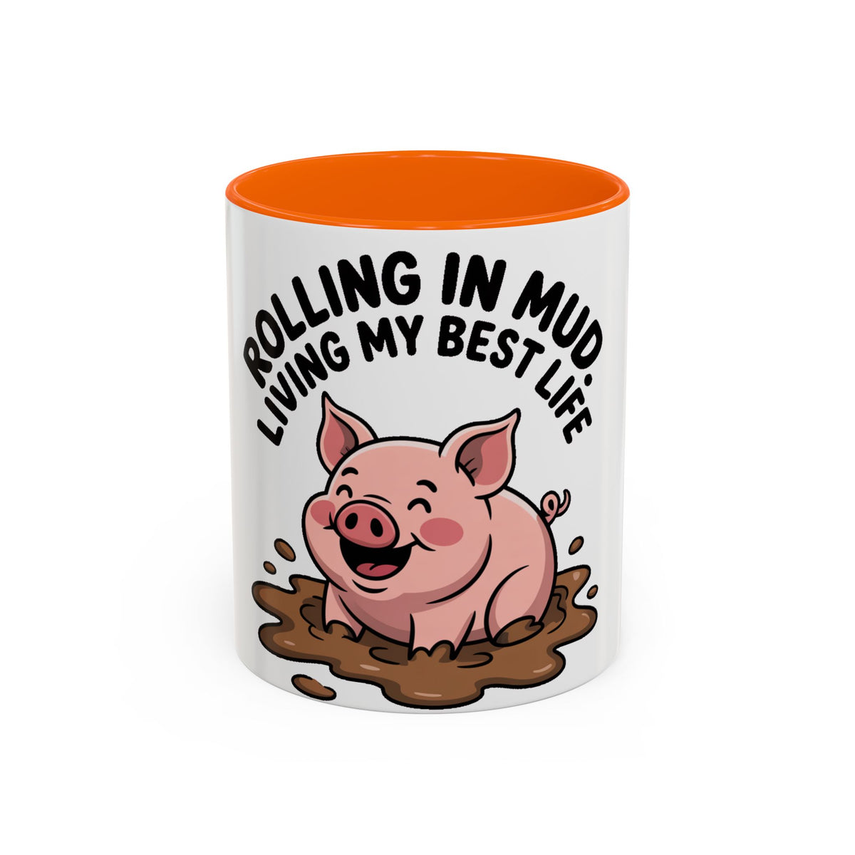 Living My Best Life Pig Mug, Funny Pig Coffee Mug, Rolling In Mud Cute Pig Gift, Farm Animal Lover Mug, Cute Pig Lover Present