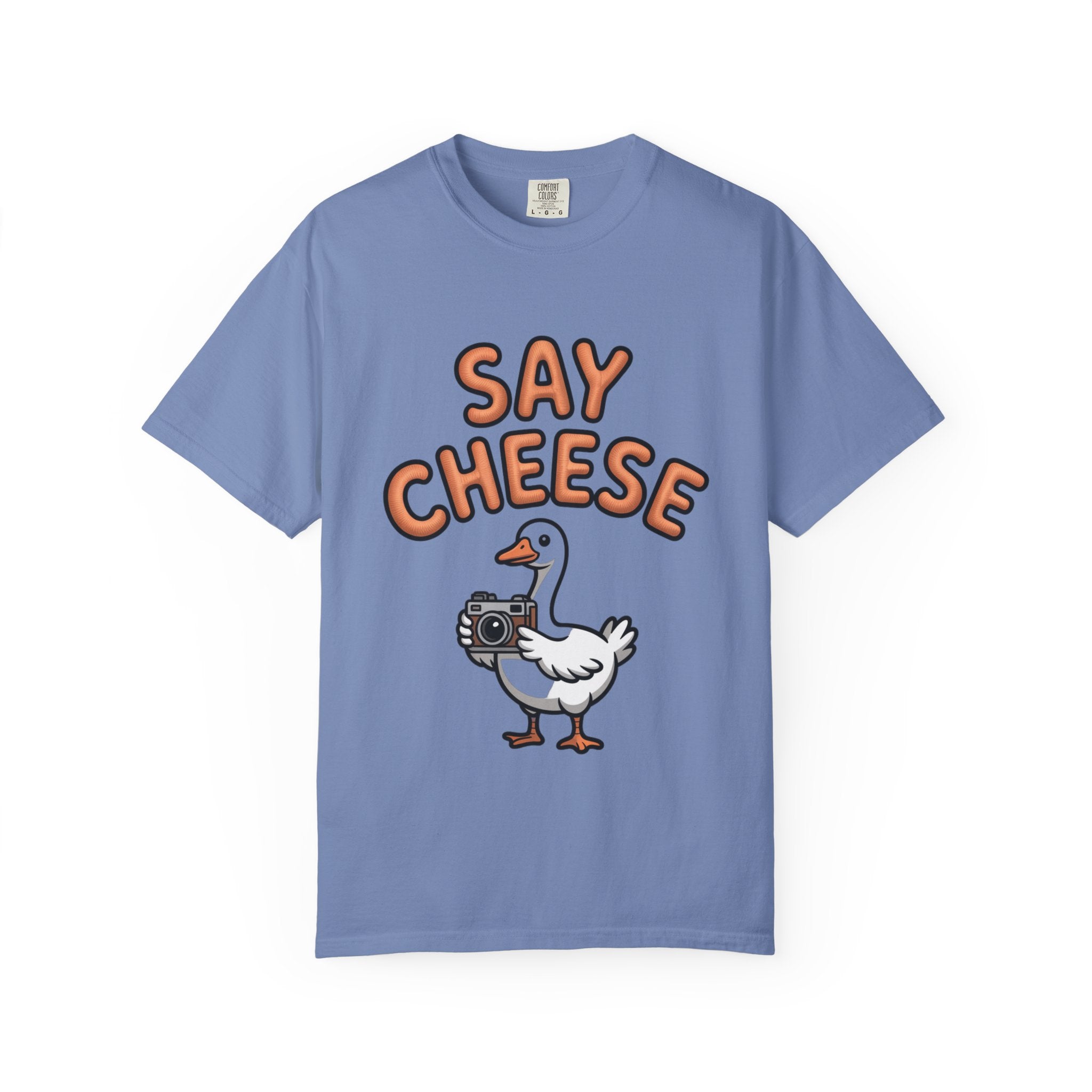 Say Cheese Goose Shirt, Funny Camera Goose T-Shirt, Cute Cartoon Goose Lover Gift, Photography Shirt for Photographer