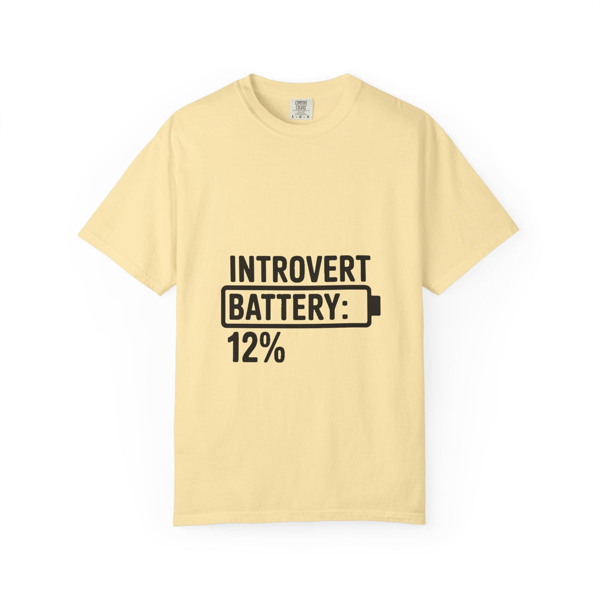 Introvert Battery Low Shirt, Funny Introvert Battery 12% Tee, Social Anxiety Humor T-Shirt, Sarcastic Gift for Introverts