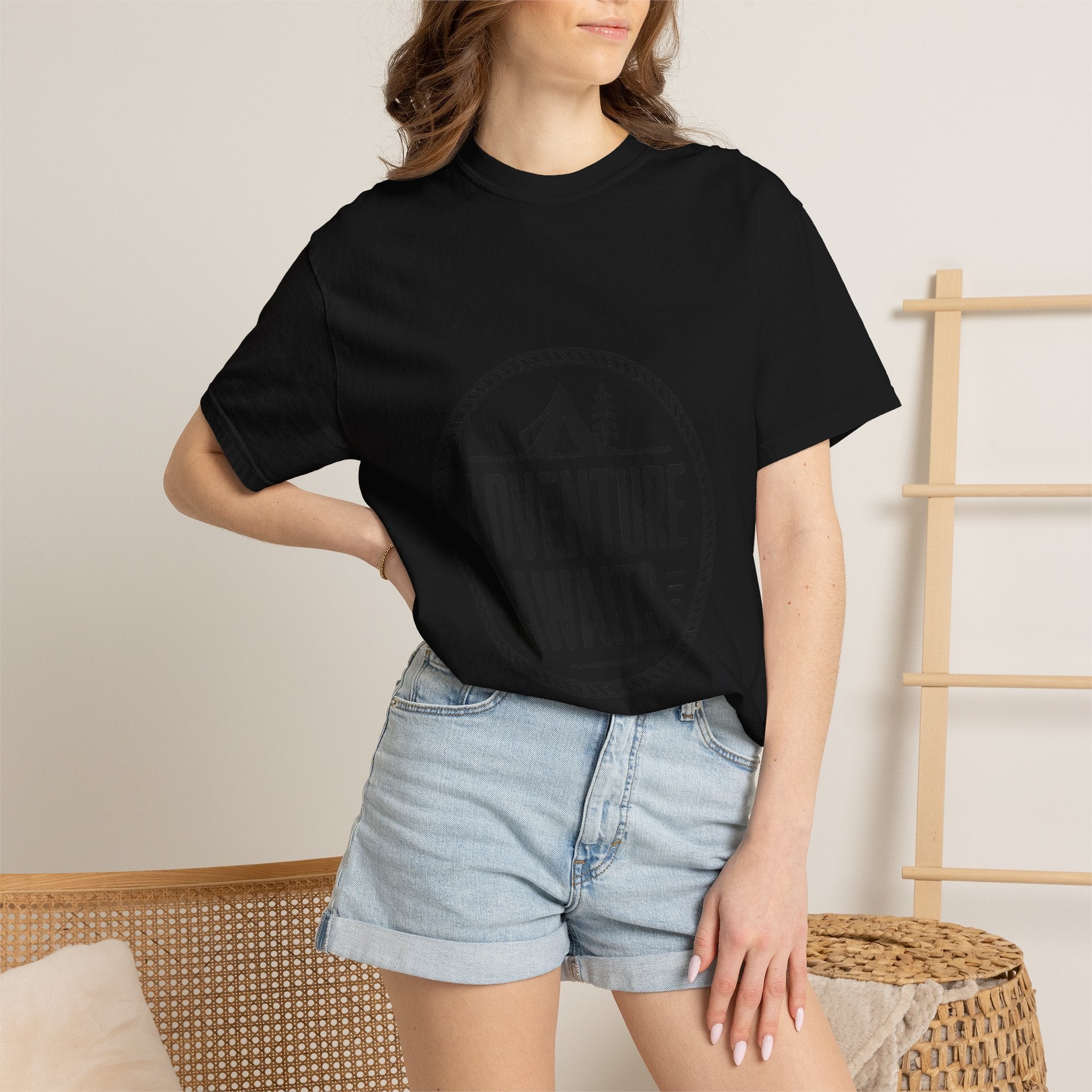 Adventure Awaits Camp Badge Shirt, Vintage Camping T-Shirt, Outdoor Lover Gift, Retro Hiking Tee, Pine Tree Nature Shirt
