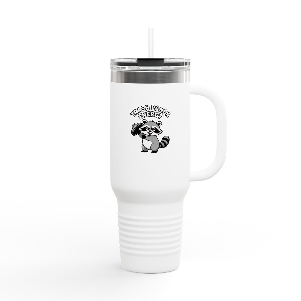 Trash Panda Energy Raccoon Tumbler, Funny Raccoon 40oz Travel Mug, Cute Mischievous Raccoon Cup, Trash Panda Gift with Straw