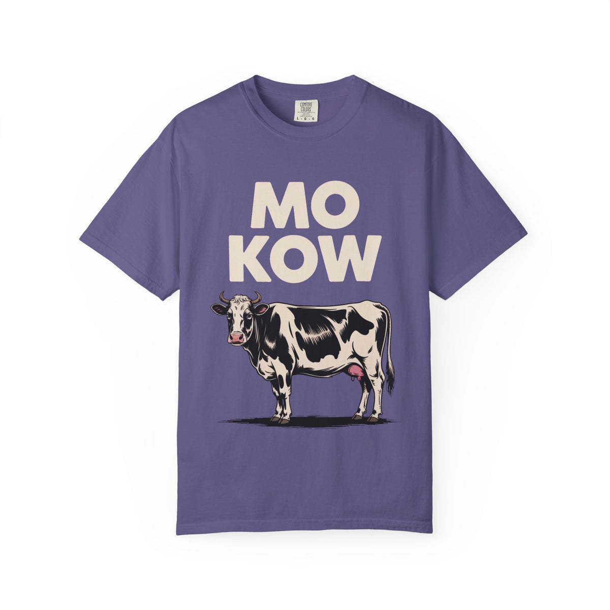 Mo Kow Funny Cow Shirt, Absurd Meme T-Shirt, Deadpan Farm Animal Tee, Weird Cow Lover Gift, Funny Misspelled Label Shirt
