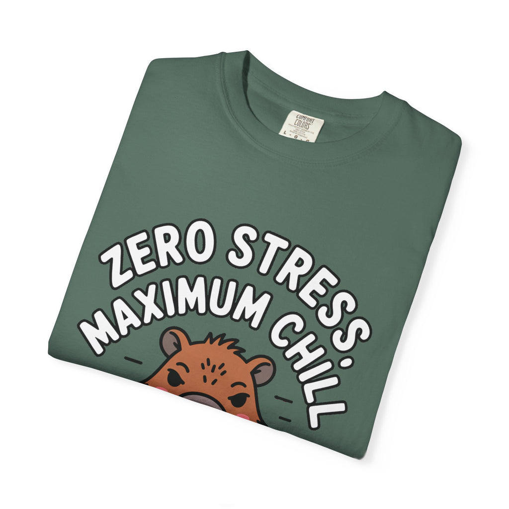Zero Stress Capybara Shirt, Funny Hot Spring Capybara T-Shirt, Maximum Chill Tee, Cute Animal Lover Gift