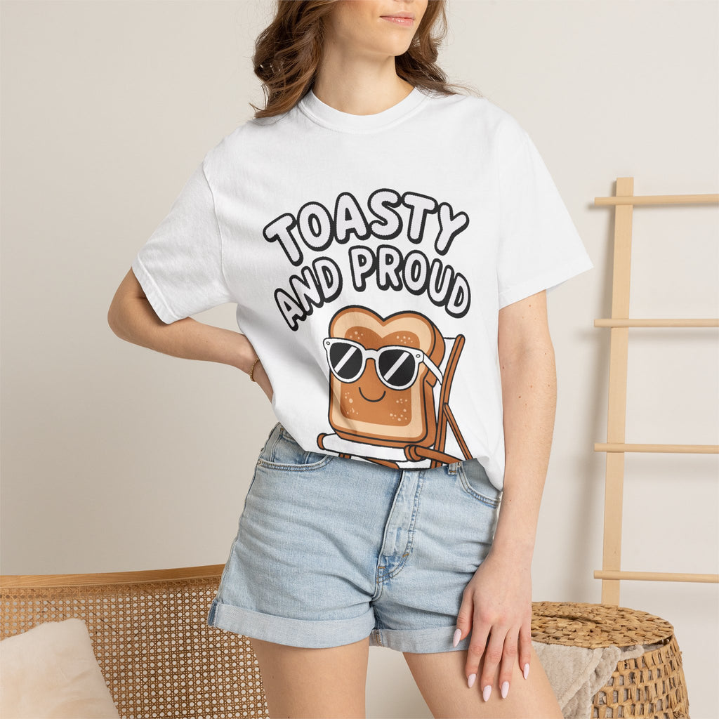Toasty And Proud Bread Shirt, Funny Toast Sunglasses T-Shirt, Cute Beach Chair Bread Tee, Summer Vacation Gift