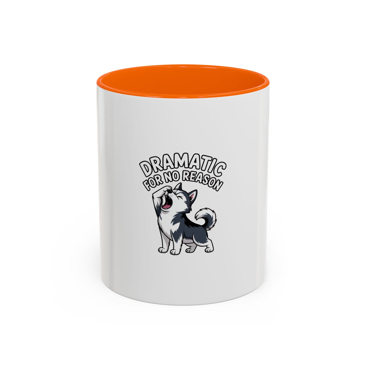 Dramatic Husky Mug, Funny Dog Lover Coffee Cup, Cute Cartoon Husky Gift, Sarcastic Mug for Dog Mom, Drama Queen Pet Owner Present