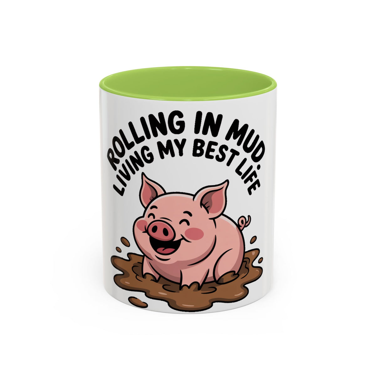 Living My Best Life Pig Mug, Funny Pig Coffee Mug, Rolling In Mud Cute Pig Gift, Farm Animal Lover Mug, Cute Pig Lover Present