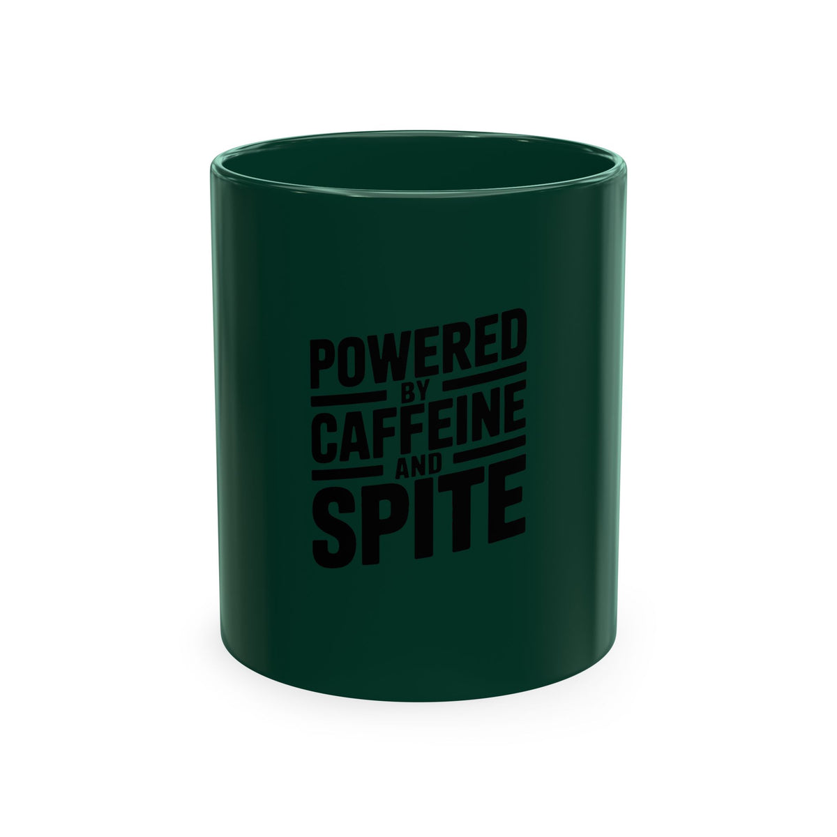 Powered By Caffeine And Spite Mug, Funny Sarcastic Coffee Mug, Bold Typography Coffee Cup, Sarcastic Gift for Coworker