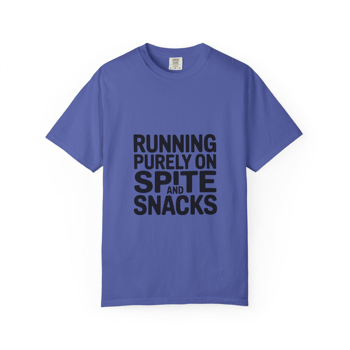 Running On Spite And Snacks Shirt, Funny Sarcastic T-Shirt, Bold Typography Tee, Snarky Gift for Coworker or Friend