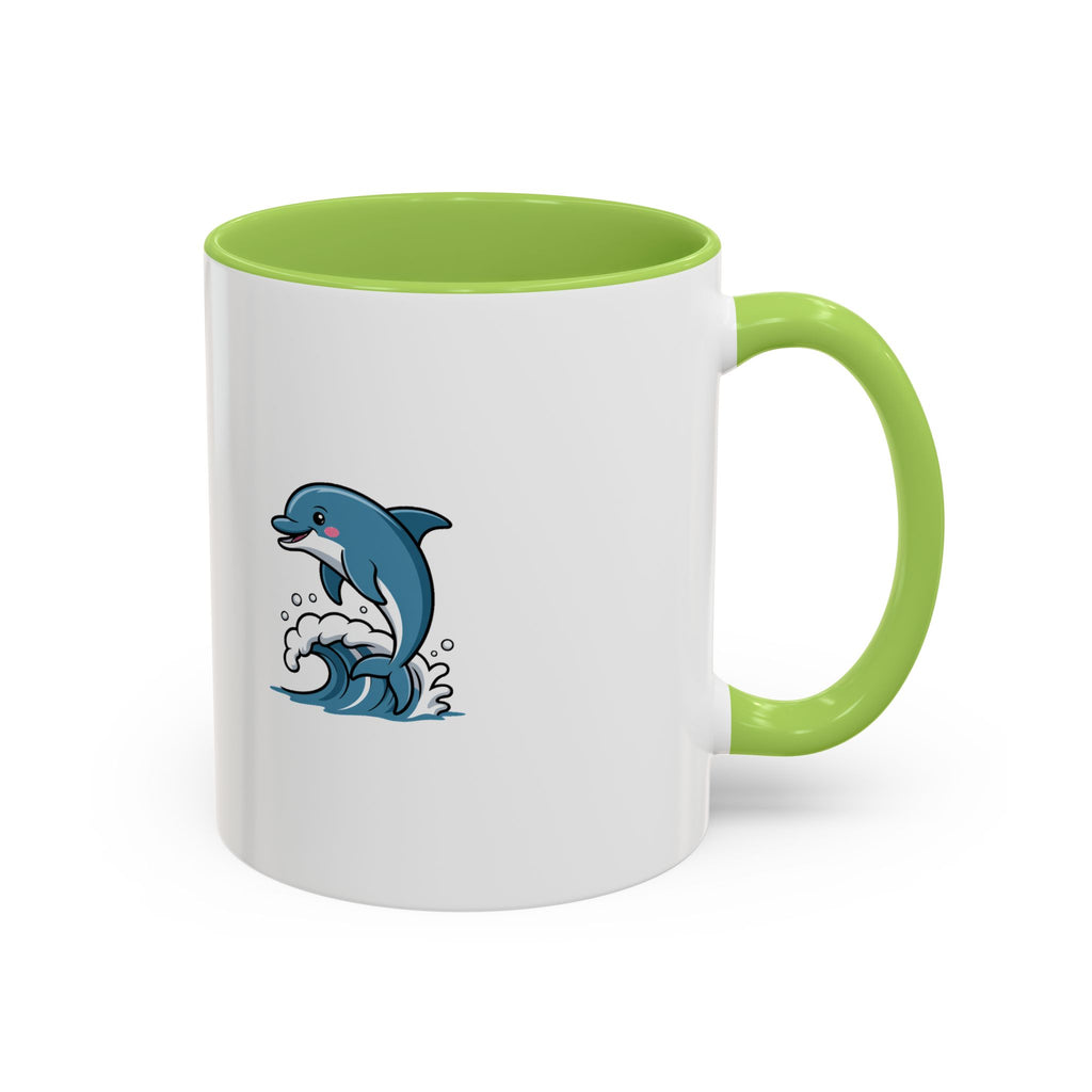 Cute Dolphin Mug, Jumping Dolphin Wave Coffee Mug, Ocean Lover Gift, Cartoon Dolphin Ceramic Cup, Beach Animal Lover Present
