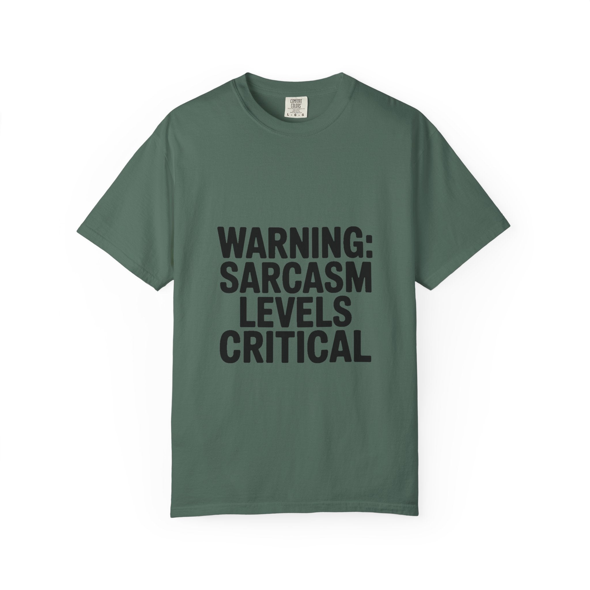 Warning Sarcasm Levels Critical Shirt, Funny Sarcastic T-Shirt, Bold Text Tee, Sarcasm Gift for Him Her, Funny Quote Shirt