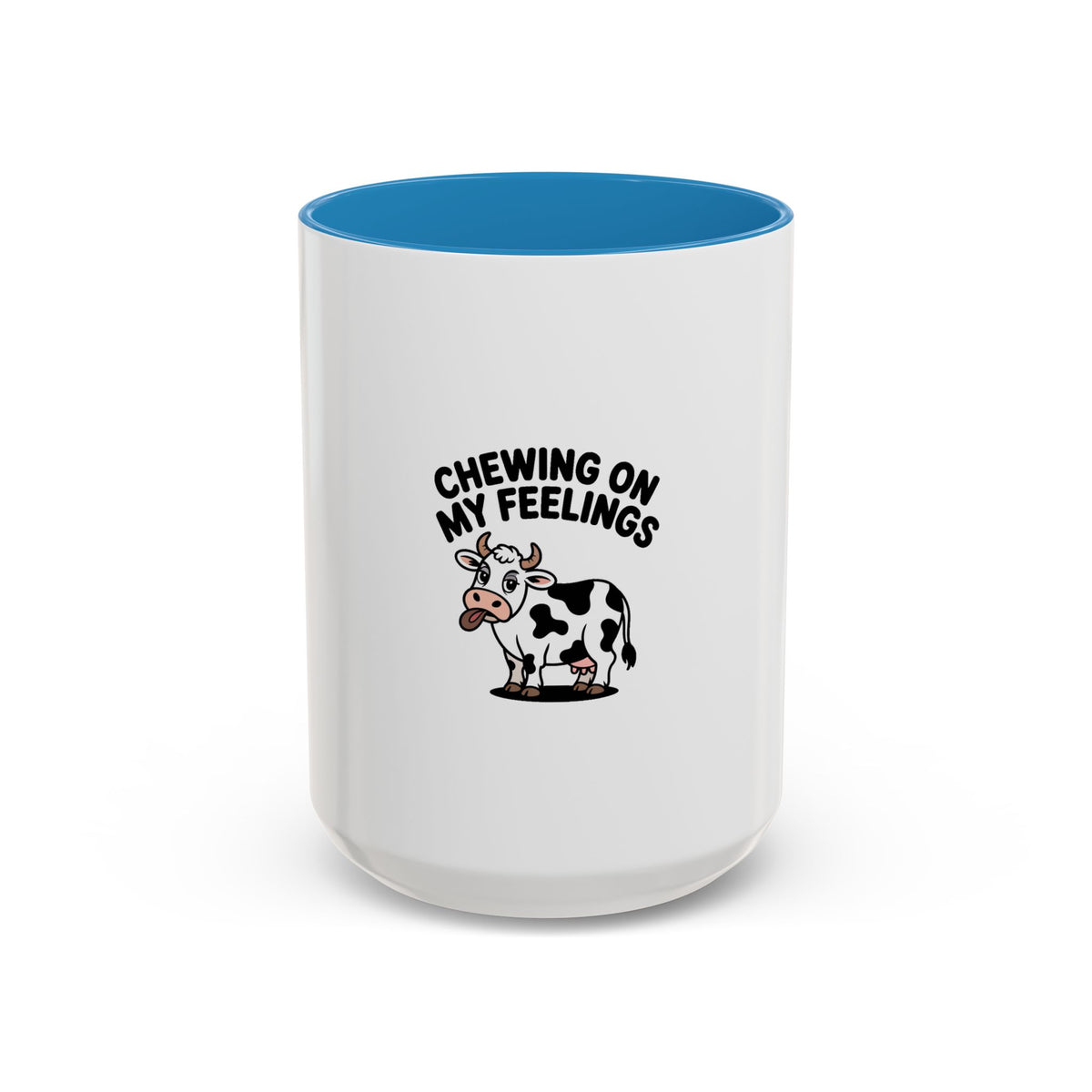 Chewing On My Feelings Mug, Funny Cow Coffee Mug, Cute Cartoon Cow Gift, Sarcastic Mental Health Mug, Introvert Coffee Cup