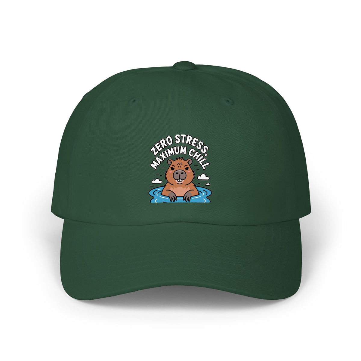 Zero Stress Capybara Dad Hat, Funny Capybara Embroidered Cap, Hot Spring Capybara Gift, Chill Animal Lover Baseball Hat
