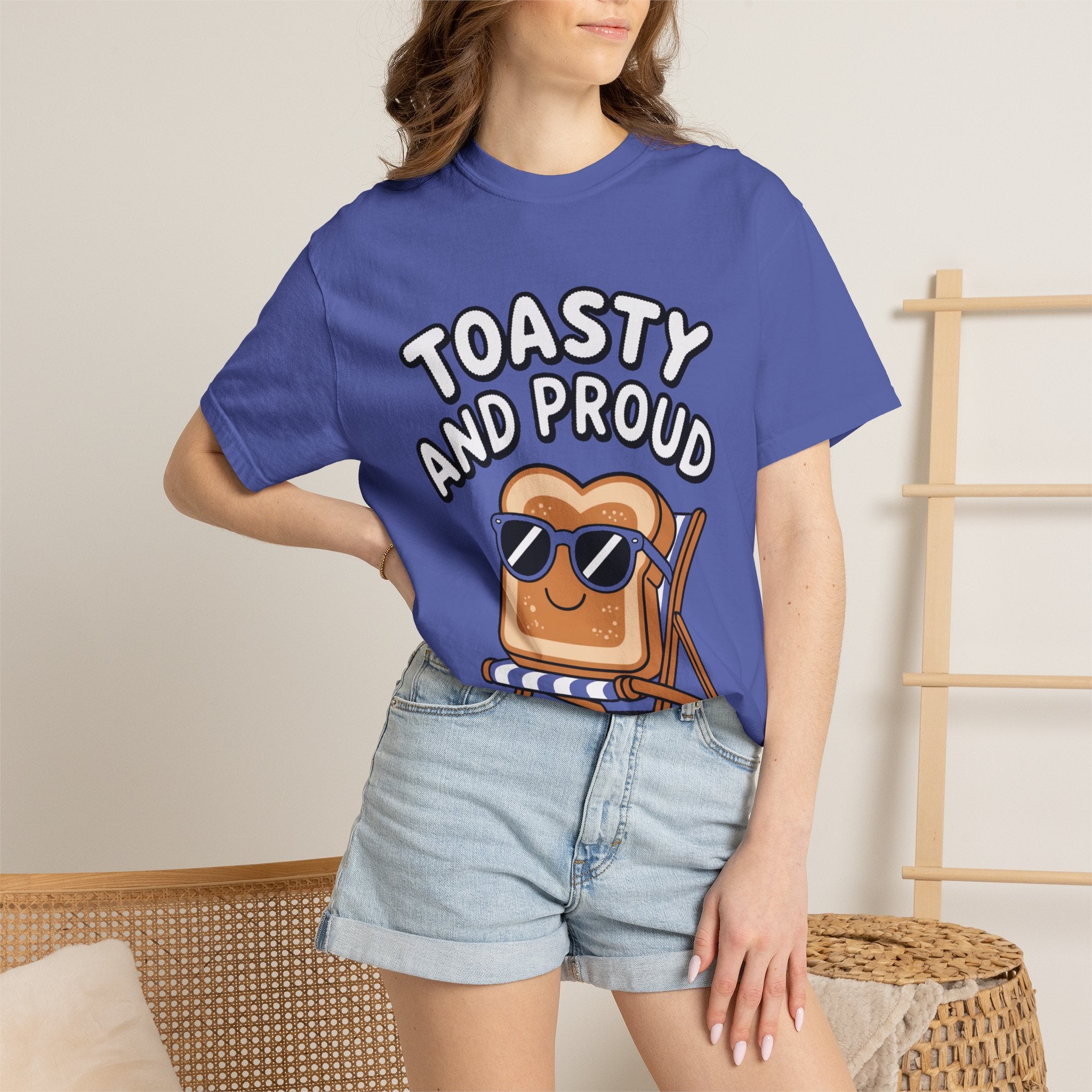 Toasty And Proud Bread Shirt, Funny Toast Sunglasses T-Shirt, Cute Beach Chair Bread Tee, Summer Vacation Gift