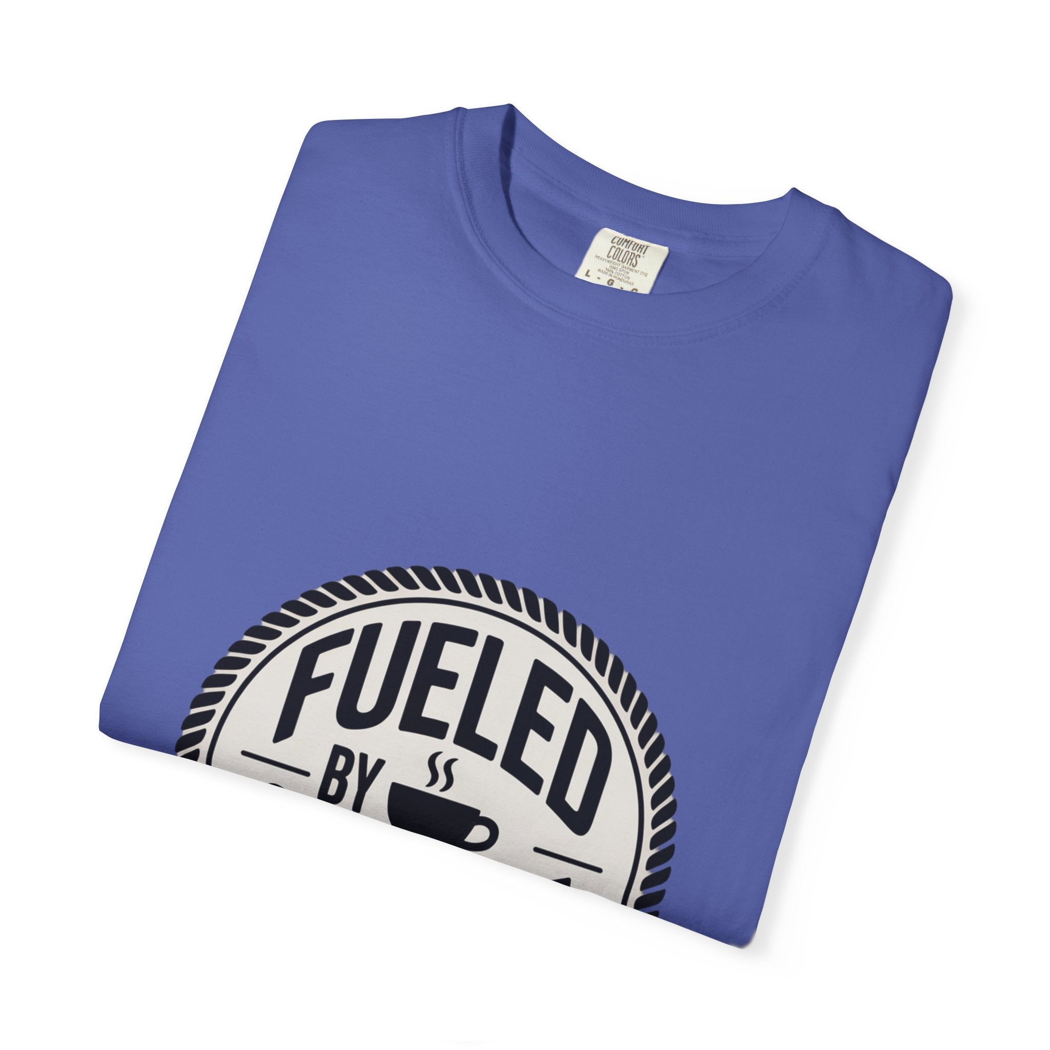 Fueled By Coffee Badge Shirt, Vintage Coffee Lover T-Shirt, Retro Coffee Stamp Logo Tee, Funny Coffee Addict Gift