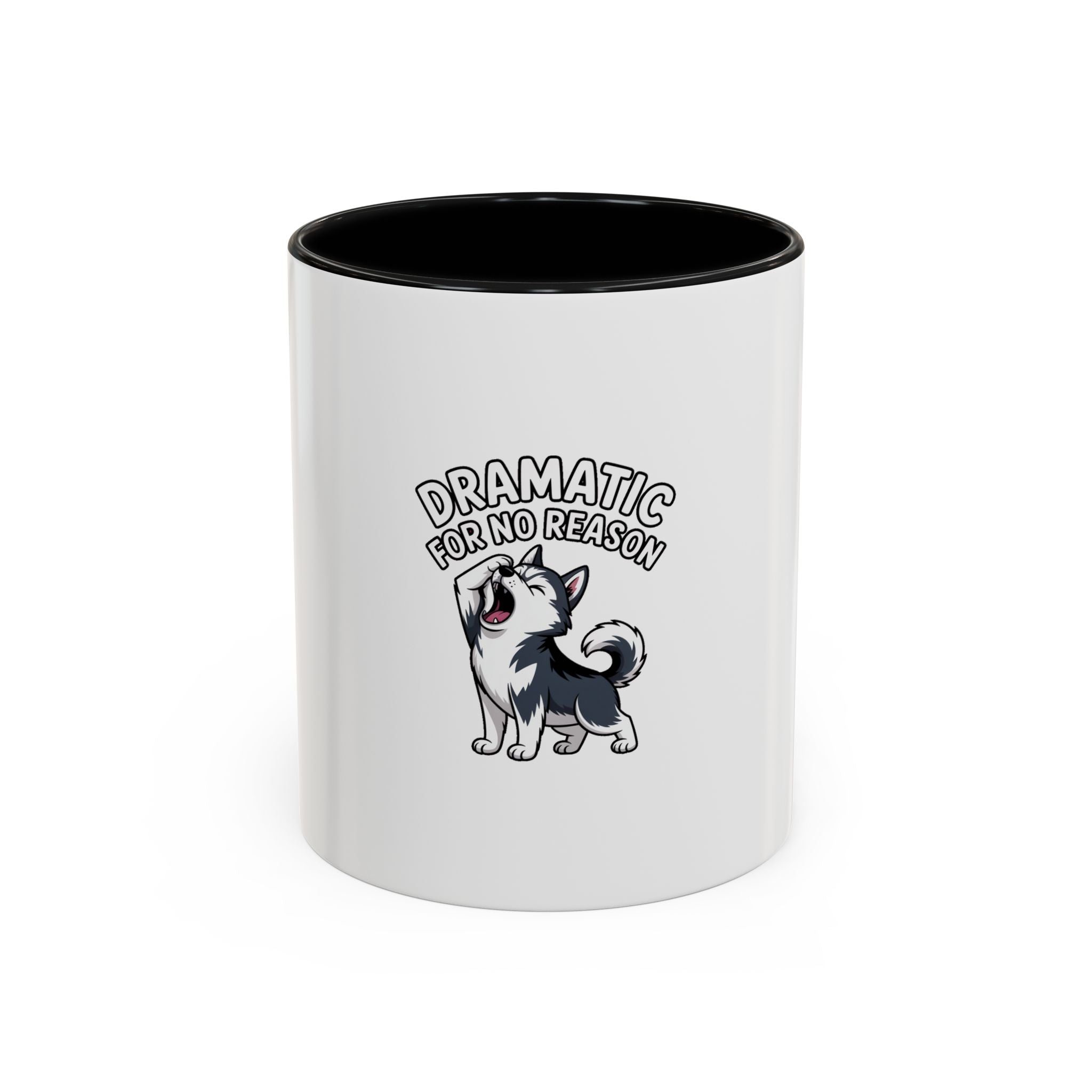 Dramatic Husky Mug, Funny Dog Lover Coffee Cup, Cute Cartoon Husky Gift, Sarcastic Mug for Dog Mom, Drama Queen Pet Owner Present