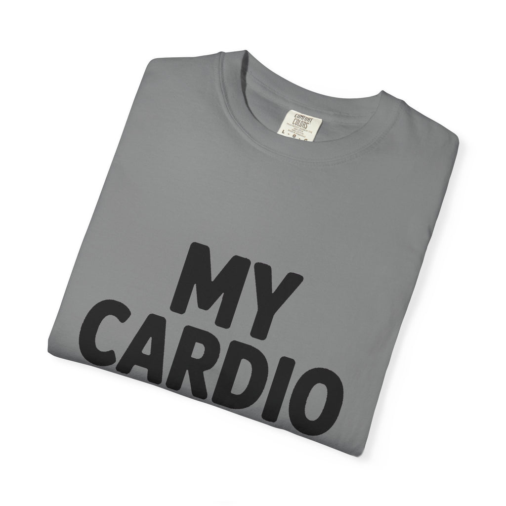 My Cardio Is Running Late Shirt, Funny Gym Excuse T-Shirt, Sarcastic Workout Tee, Lazy Fitness Humor Gift