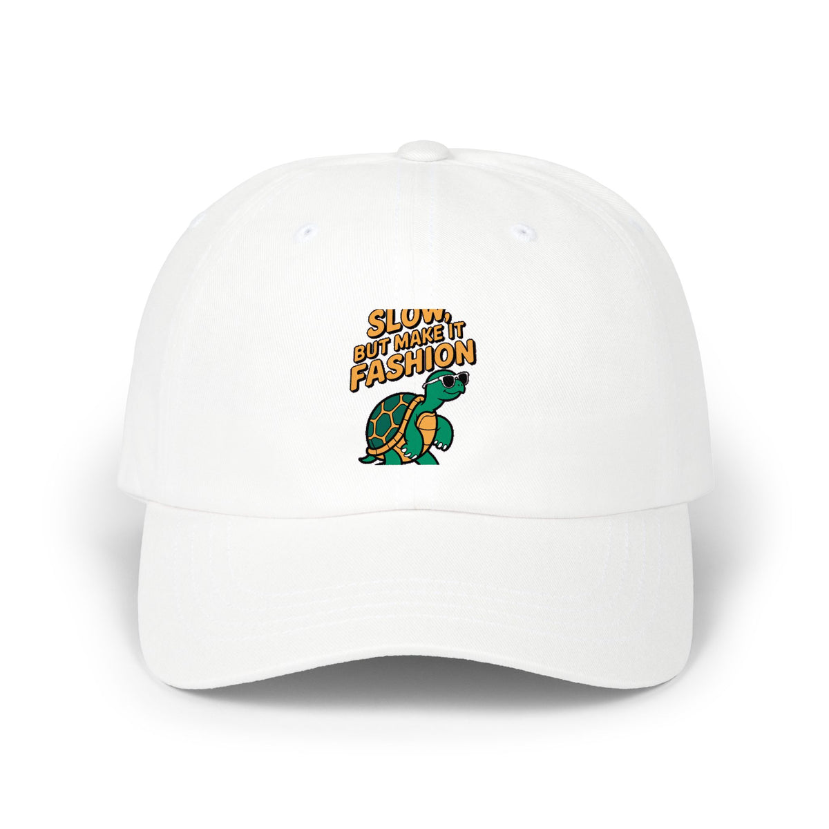 Slow But Fashion Turtle Dad Cap, Funny Sunglasses Turtle Hat, Cute Embroidered Turtle Cap, Sarcastic Animal Lover Gift