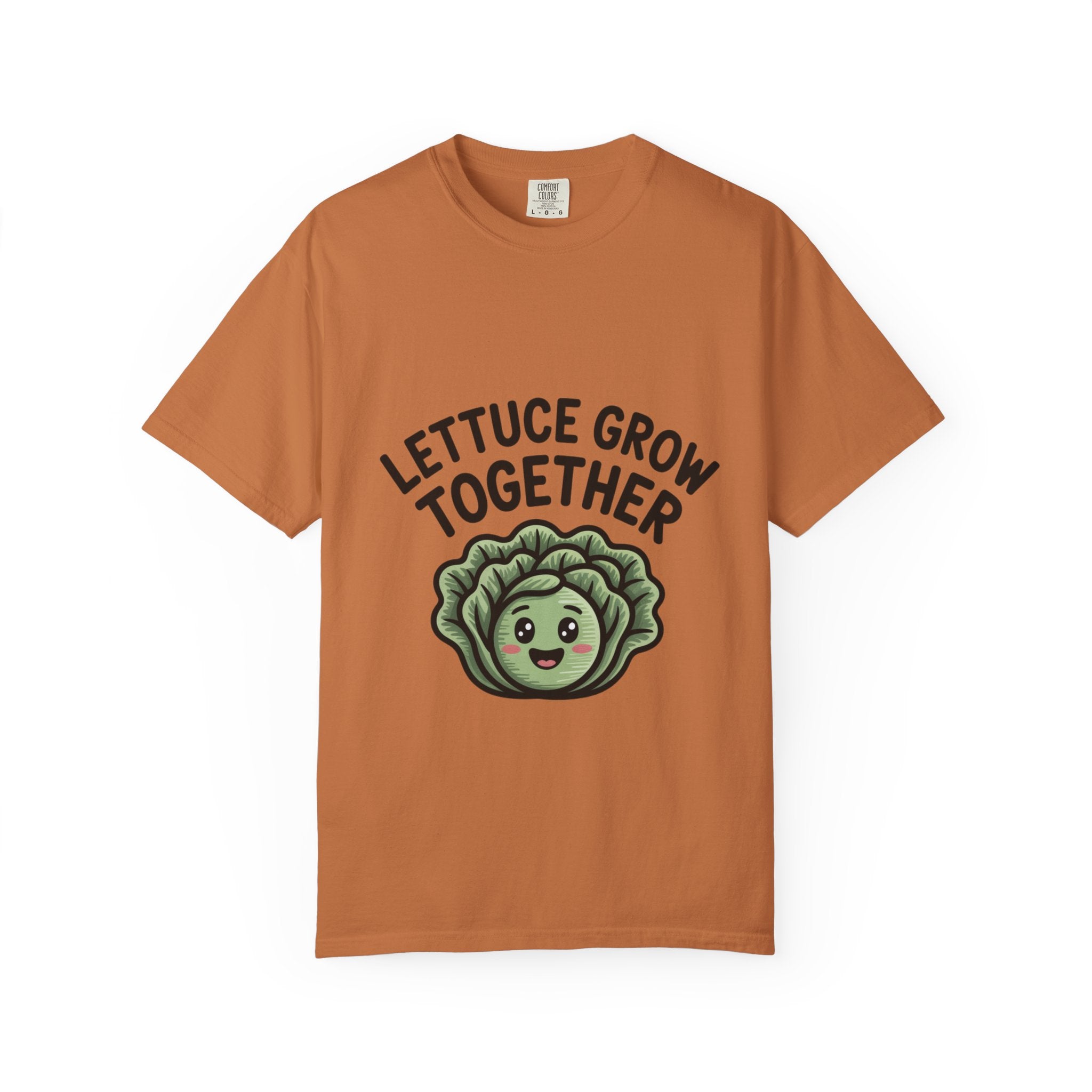 Lettuce Grow Together Shirt, Funny Vegetable Pun T-Shirt, Cute Cartoon Lettuce Tee, Gardener Gift, Plant Lover Shirt