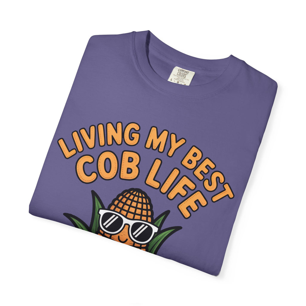 Funny Corn Shirt, Living My Best Cob Life T-Shirt, Cute Corn Sunglasses Tee, Vegetable Lover Gift, Funny Food Shirt