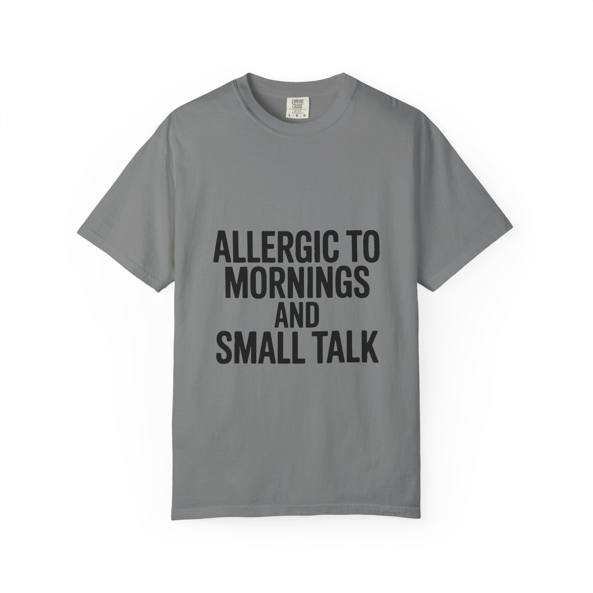 Allergic To Mornings And Small Talk Shirt, Funny Sarcastic T-Shirt, Introvert Gift, Bold Typography Tee for Coffee Lovers