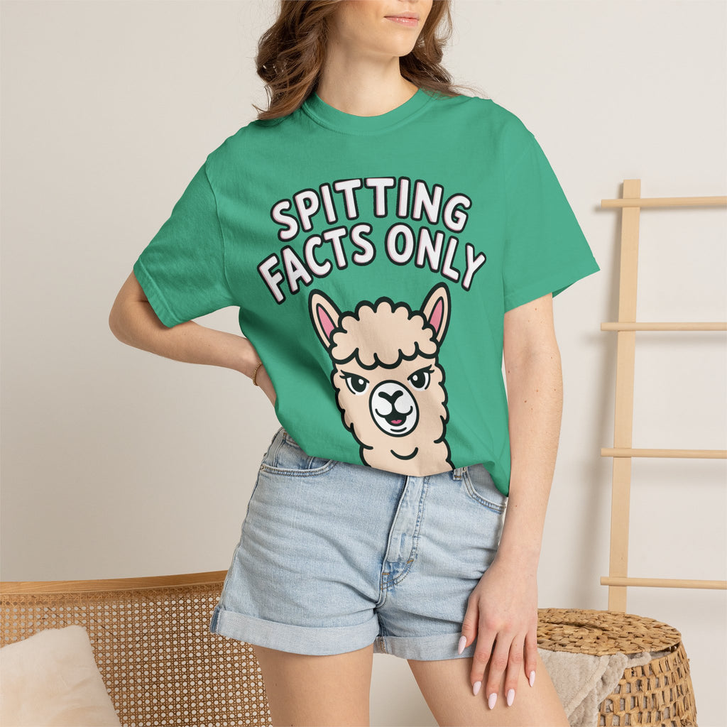 Funny Alpaca Shirt, Spitting Facts Only T-Shirt, Sassy Alpaca Tee, Cute Alpaca Lover Gift, Funny Animal Graphic Shirt